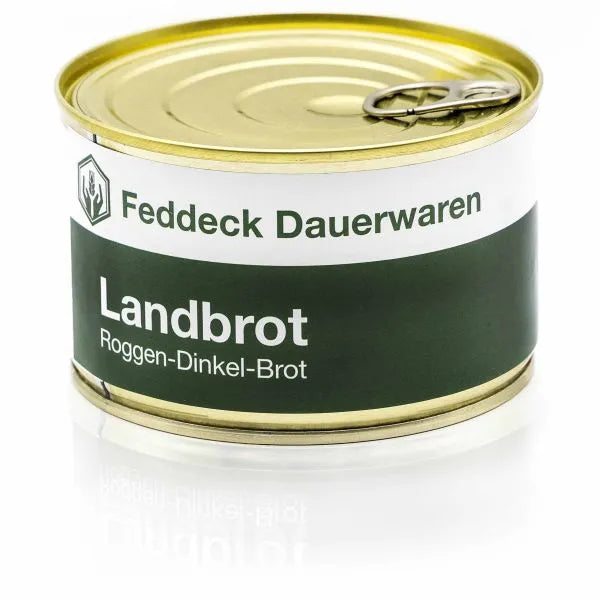 Feddeck Dauerwaren Landbrot Dinkel-Roggen-Brot Dose 200 g - ASMC