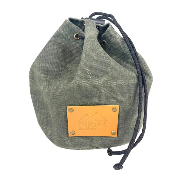 Survival Stuff Waxed Canvas Tasche grau oliv