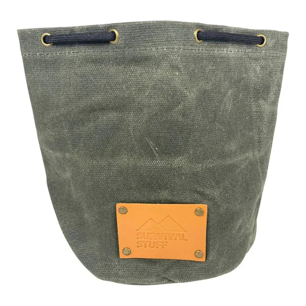 Survival Stuff Waxed Canvas Tasche grau oliv