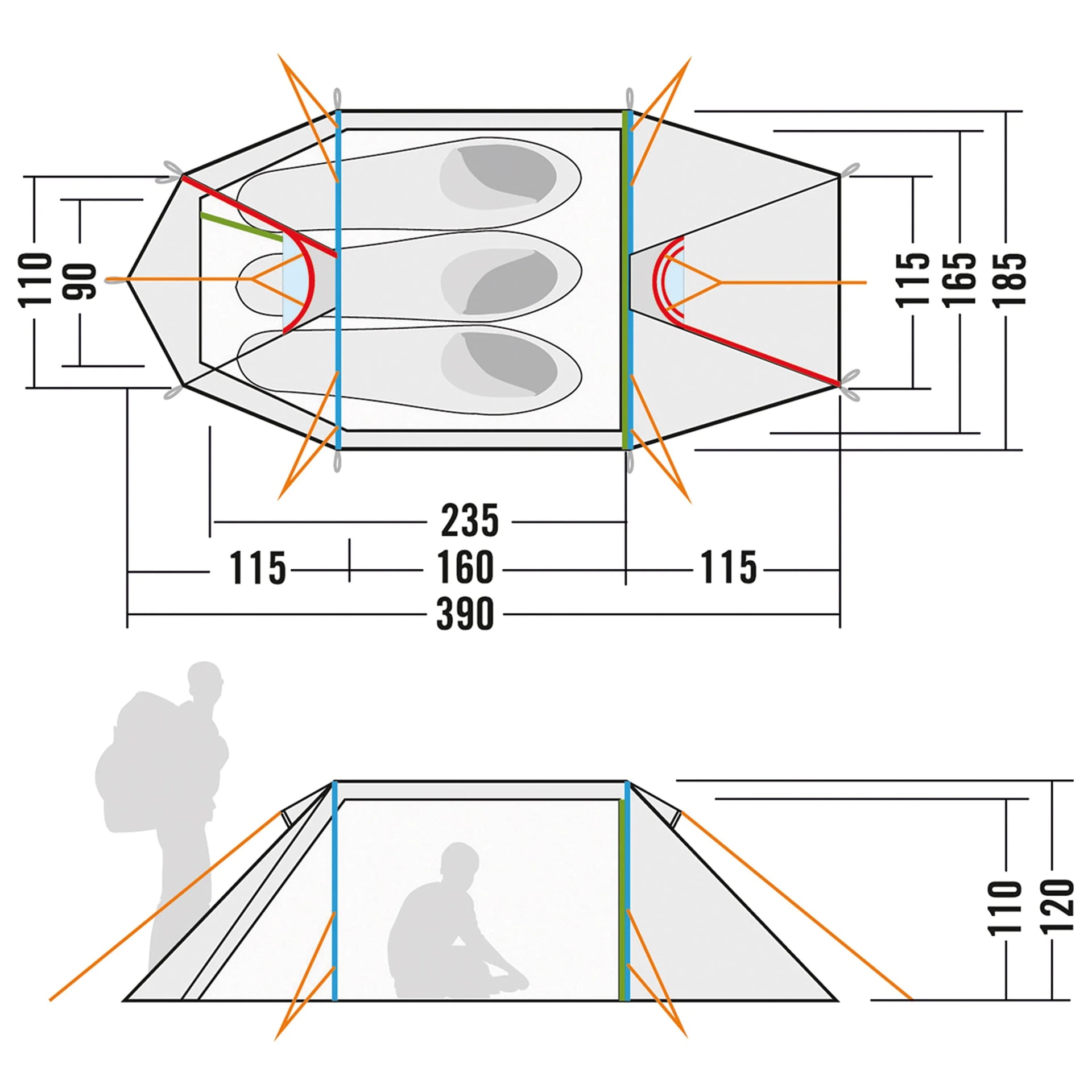 Tunnelzelt Arctis 3.235 PU