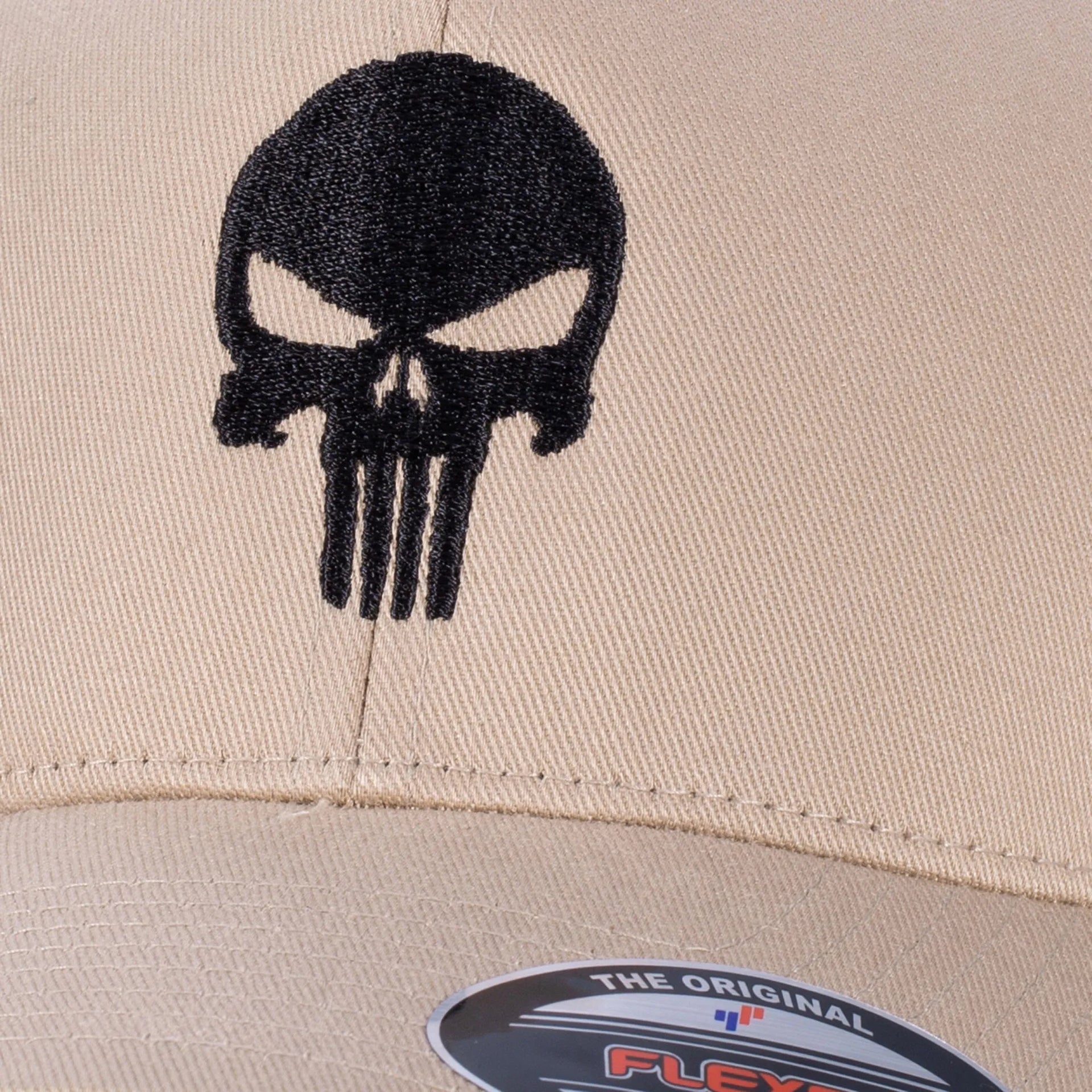 Café Viereck Cap Flexfit Punisher schwarz sand