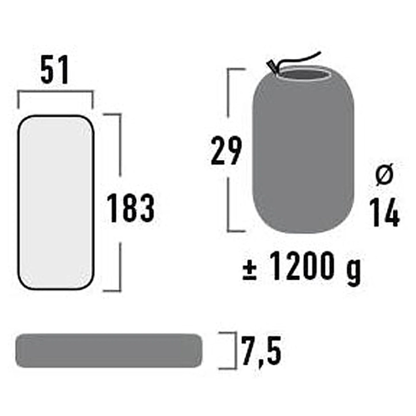 High Peak Leichtgewicht Komfort-Matratze Dayton dark grey