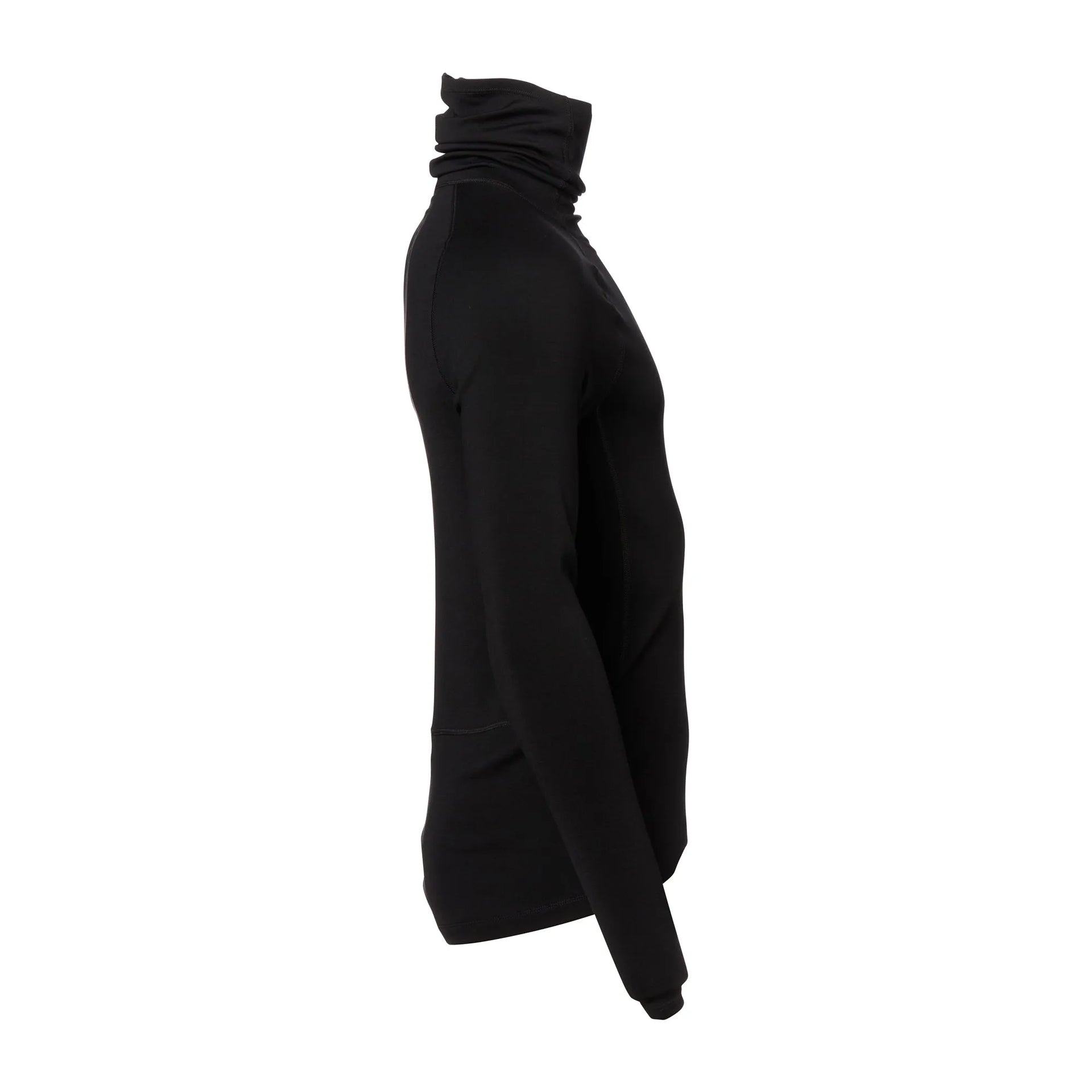 Icebreaker Langarmshirt Roll Neck Merino Männer schwarz