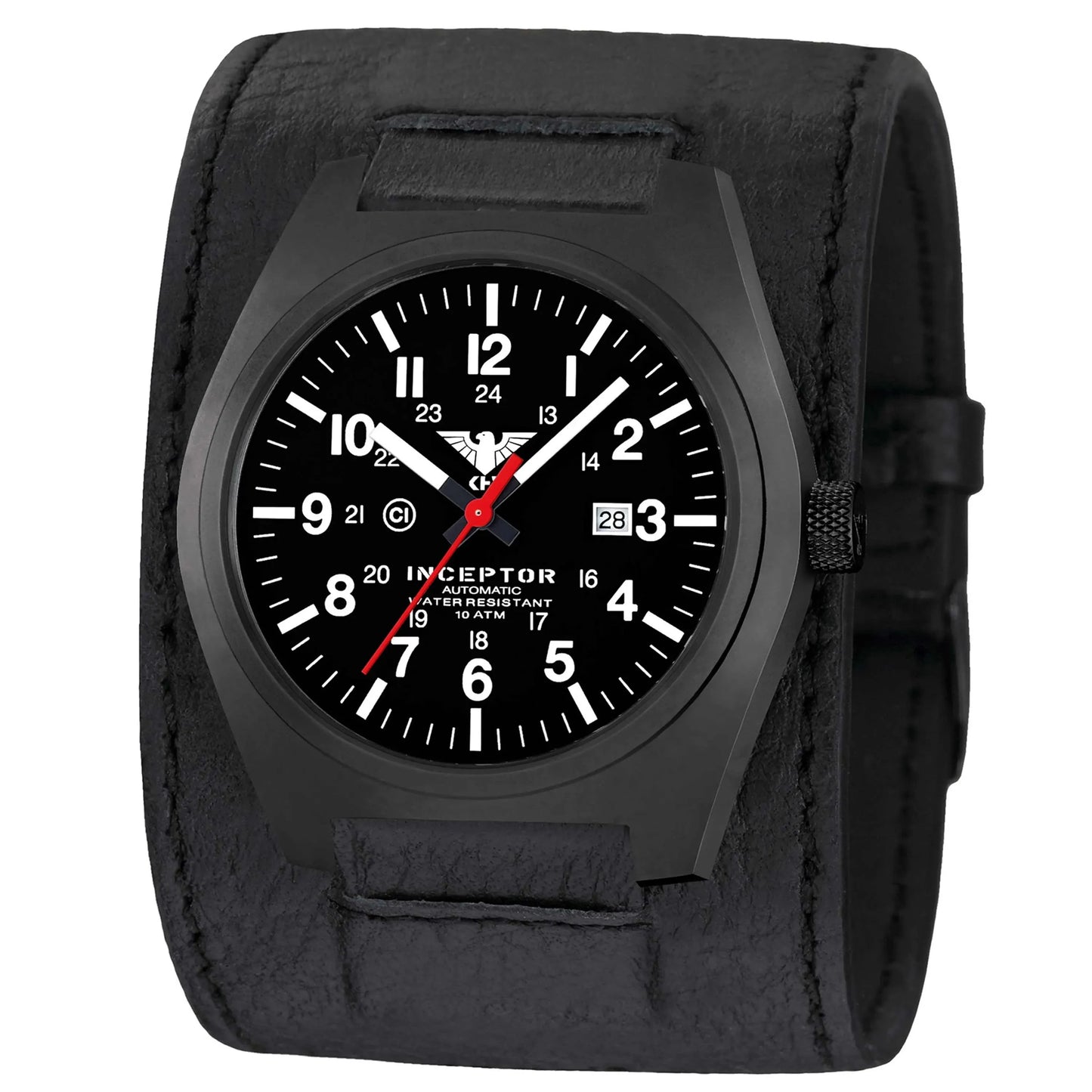 KHS Uhr Inceptor Black Steel Automatic Lederkraftband - ASMC