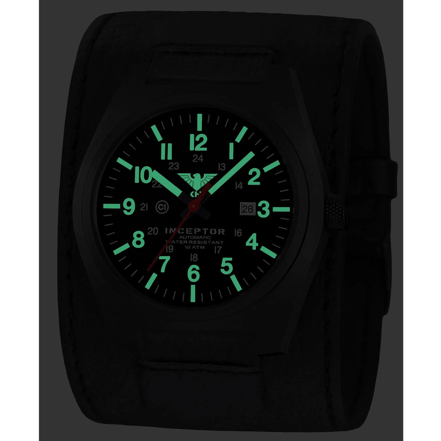 KHS Uhr Inceptor Black Steel Automatic Lederkraftband - ASMC