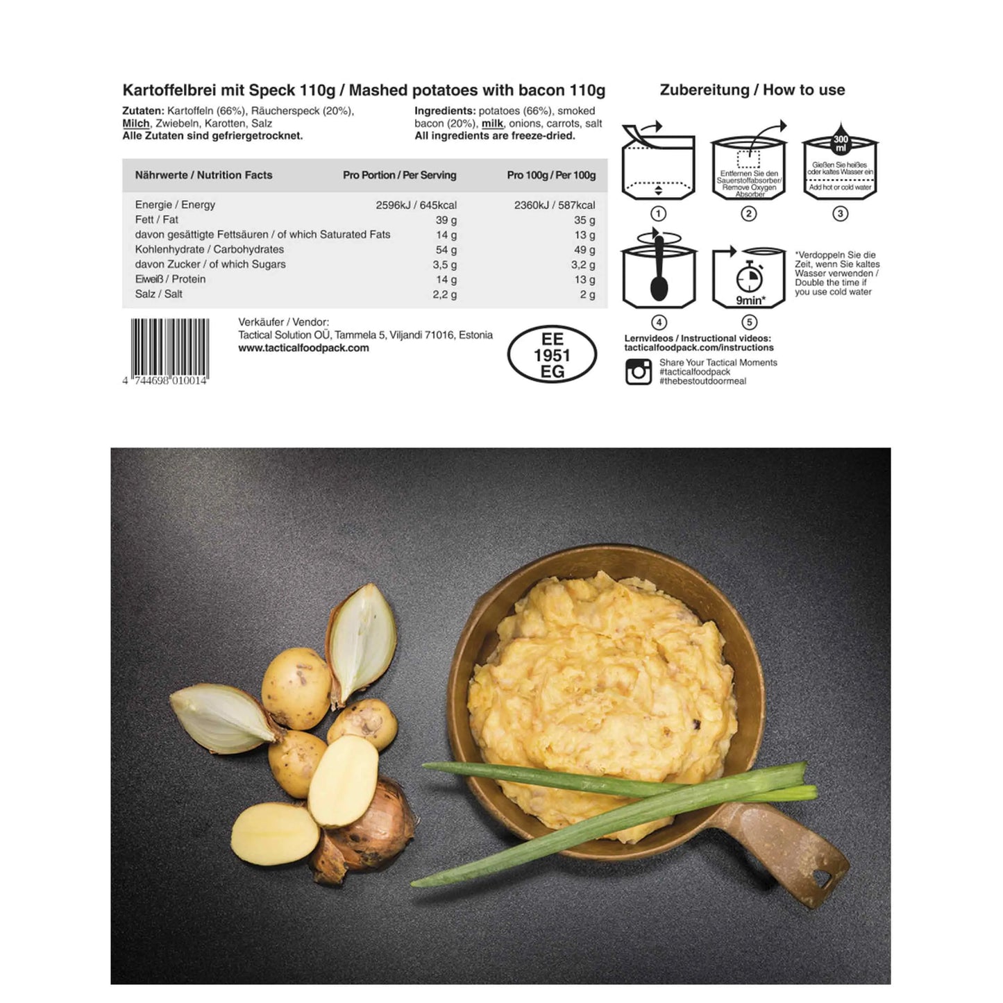 Tactical Foodpack Kartoffelbrei mit Speck - ASMC