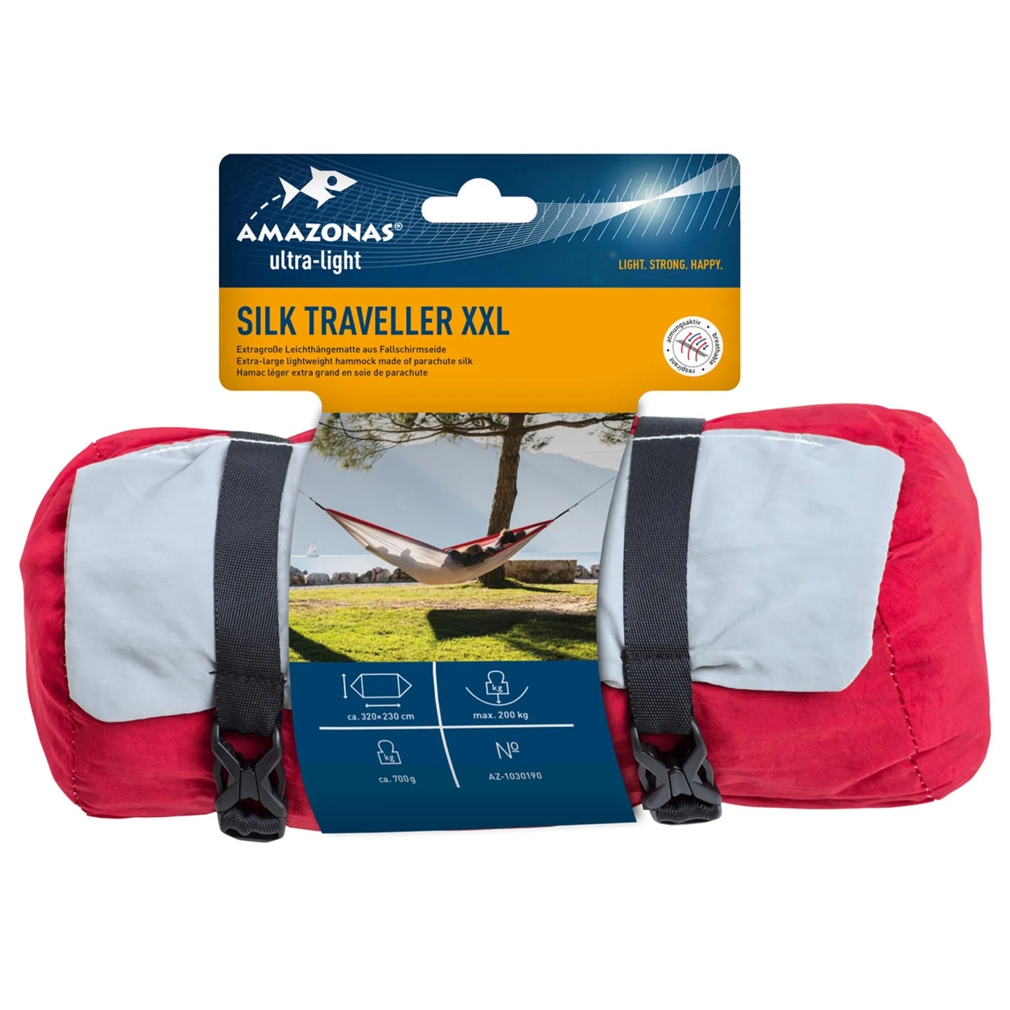 Amazonas Hängematte Silk Traveller XXL grau rot