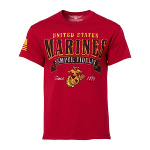 7.62 Design T-Shirt USMC Arched Semper Fi scarlet